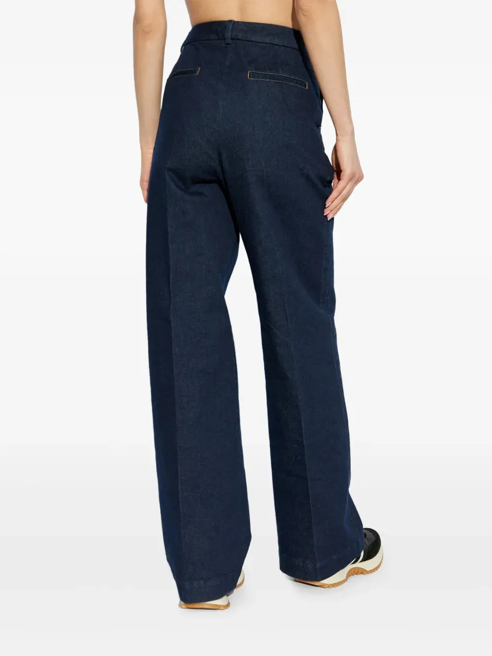 high-waisted jeans