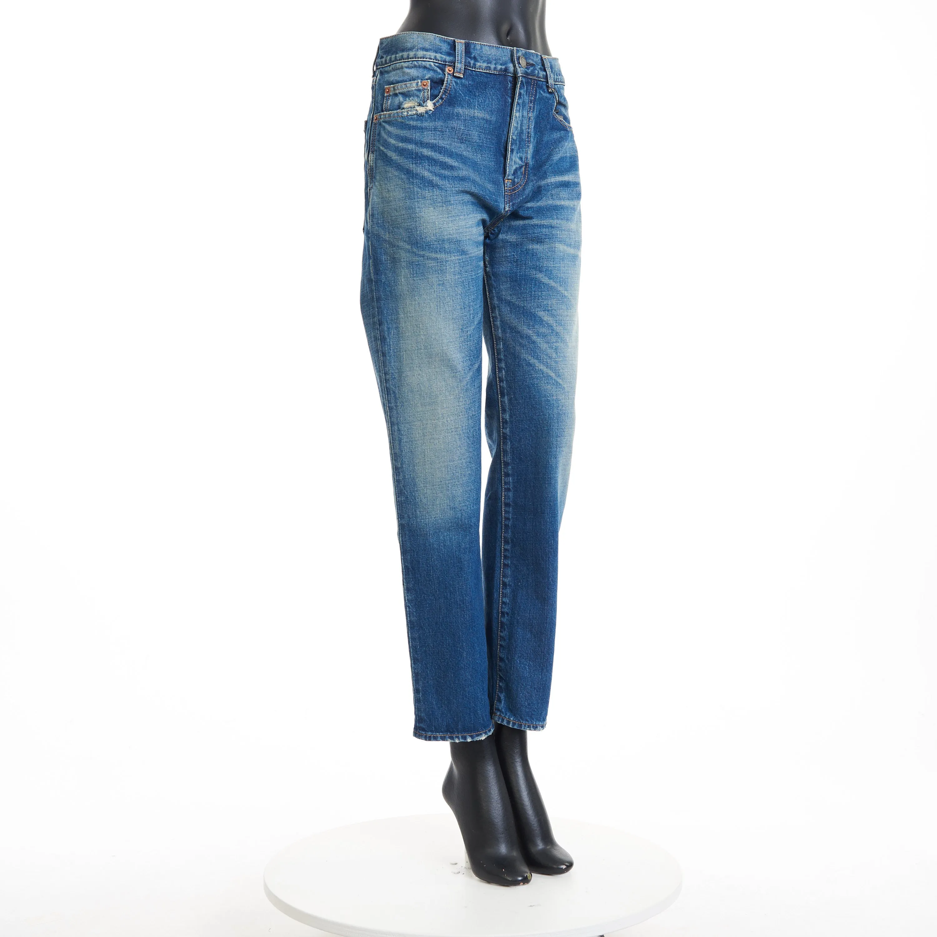 High-Waisted Straight-Leg Jeans