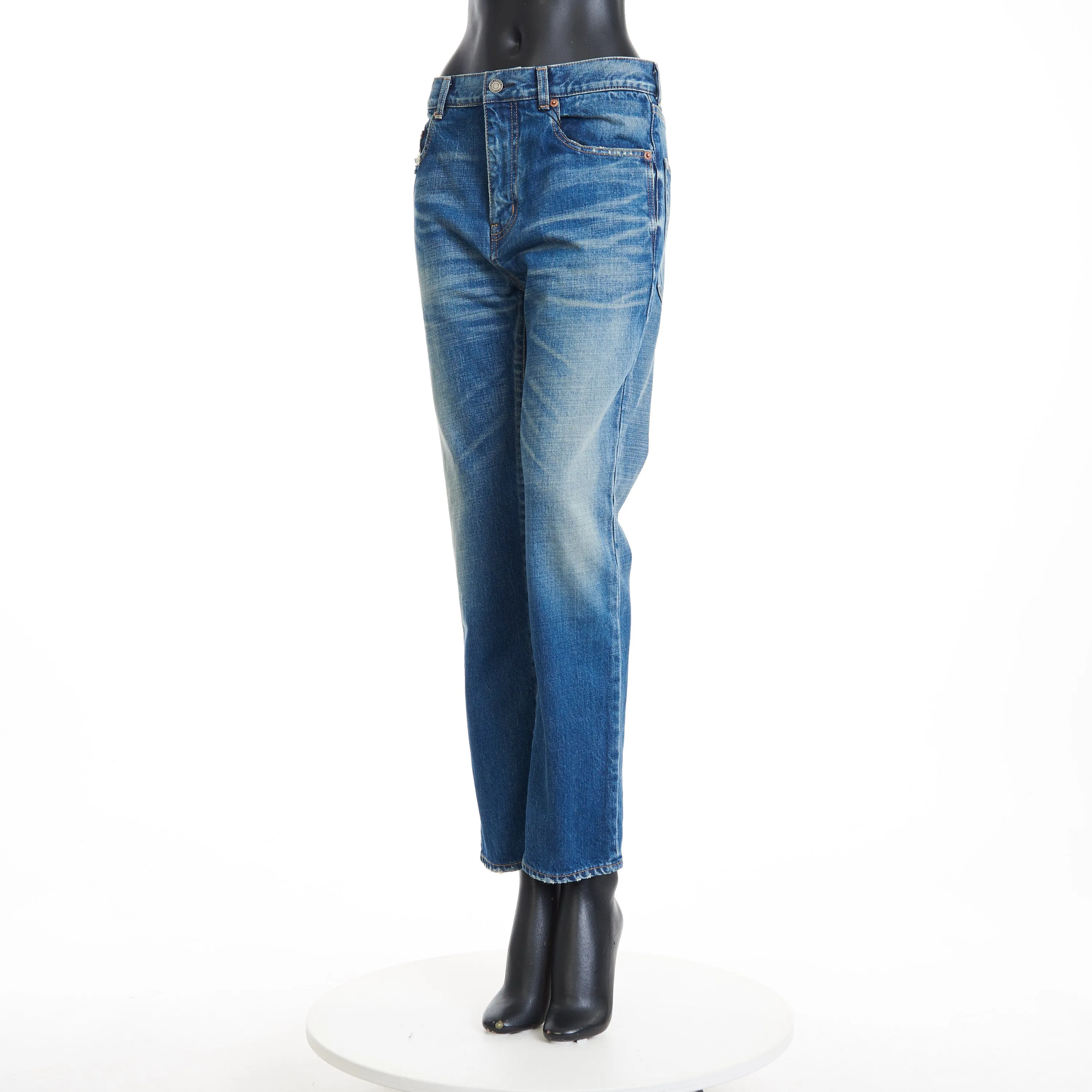 High-Waisted Straight-Leg Jeans