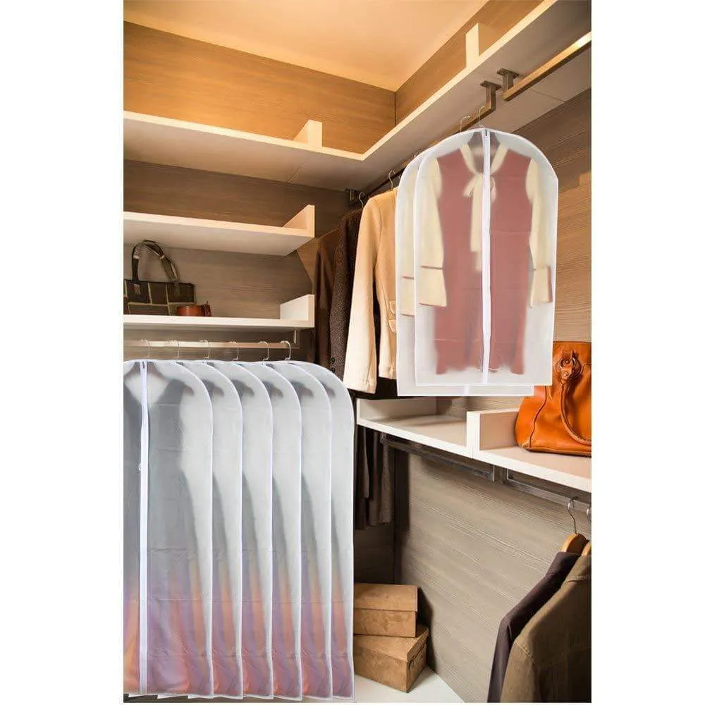 HomeClean Moth Proof Garment Clothing Bags 24'' x 60'' Hanging Clothing Storage Bags with 6 Cedar Balls for Coat Dance Costumes Long Dress and Long Gowns