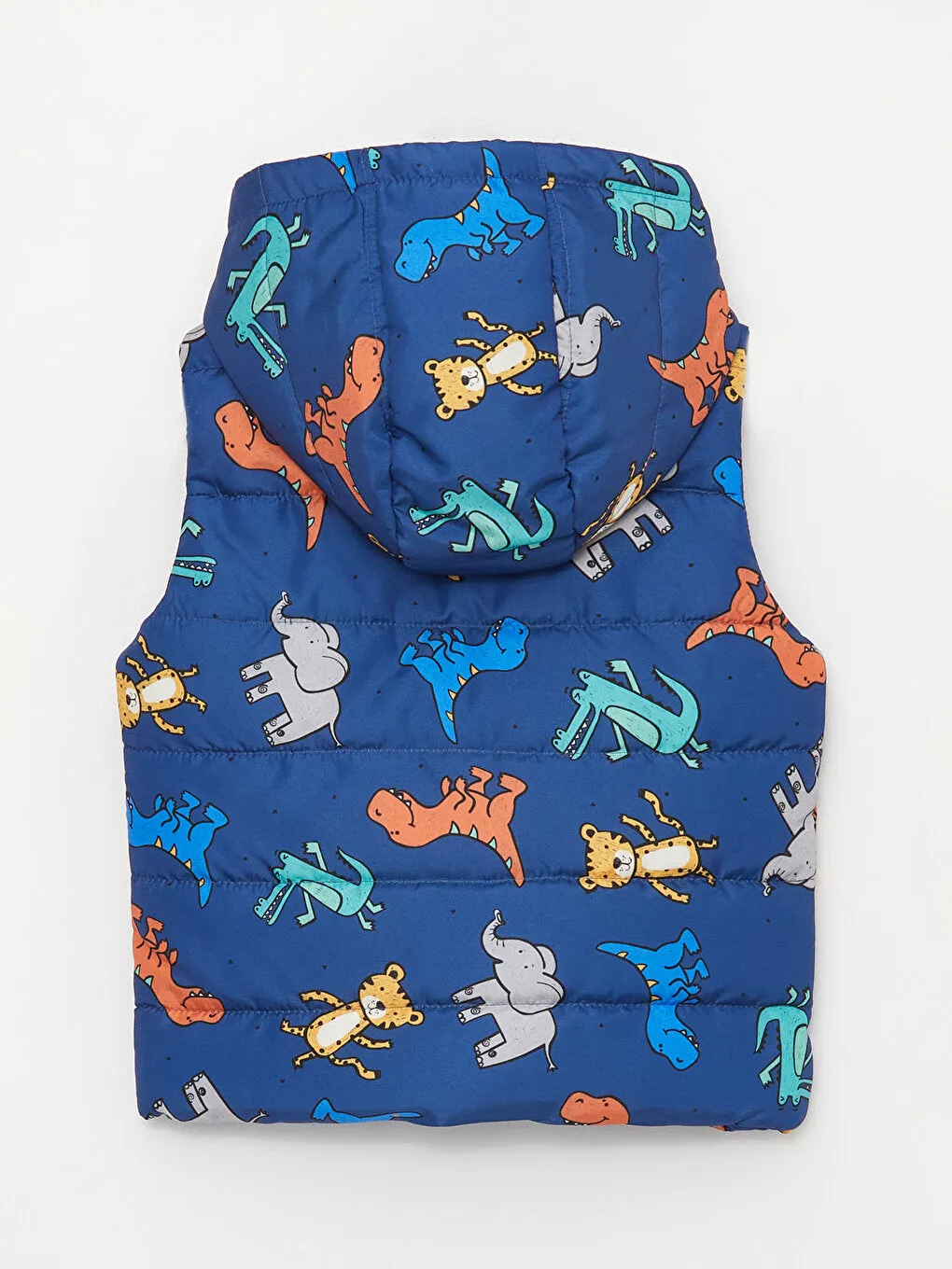 Hooded Printed Baby Boy Puffer Vest