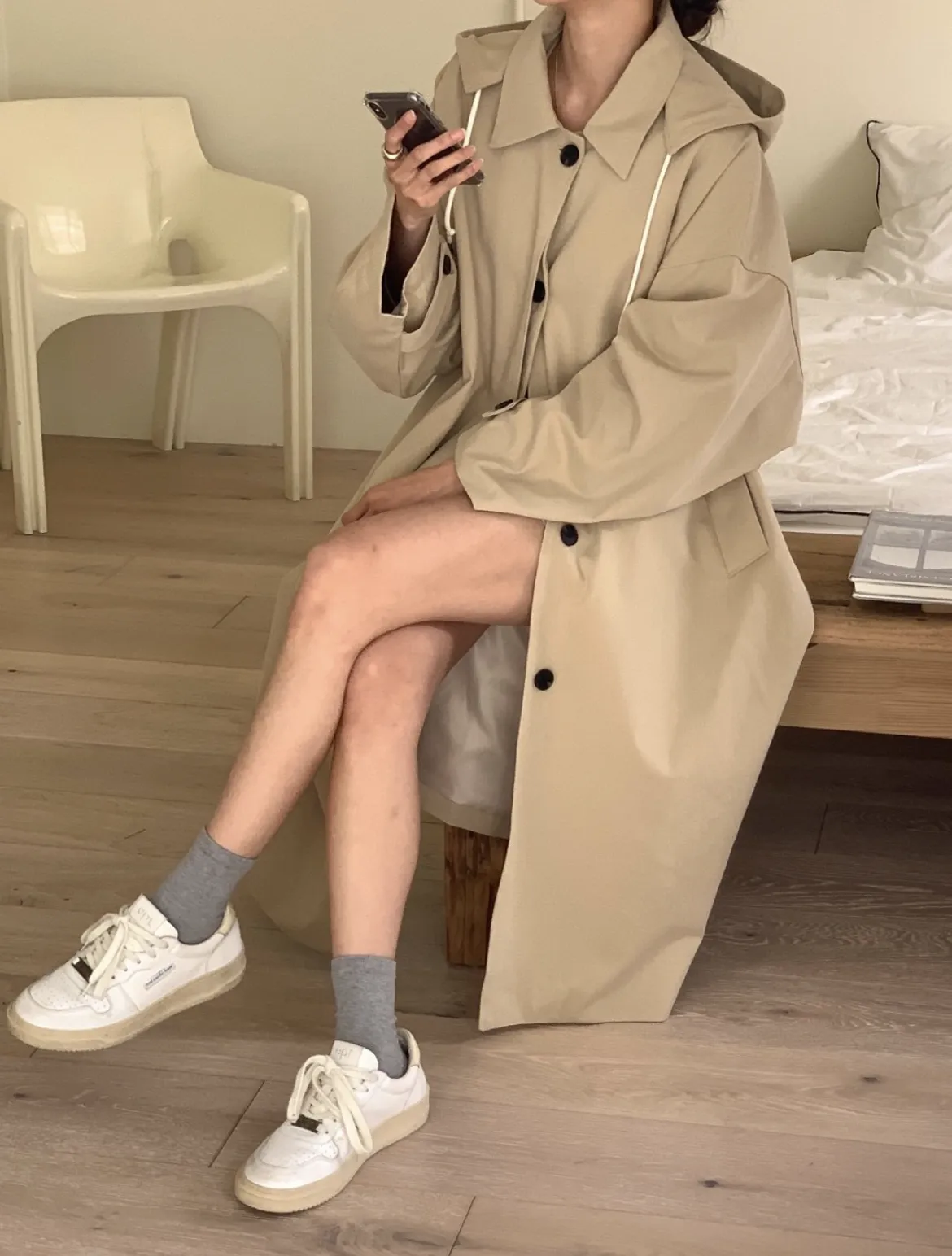 Hooded Trench Coat