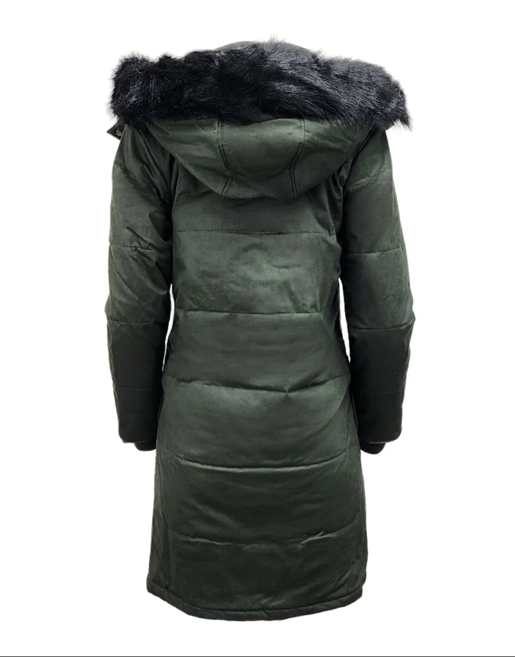 HoodLamb Women's Deep Army Green Nordic Hemp Warm Vegan Puffer Coat X-Small NWT