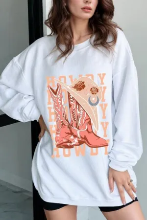 Howdy Graphic Long Sleeve Sweatshirt