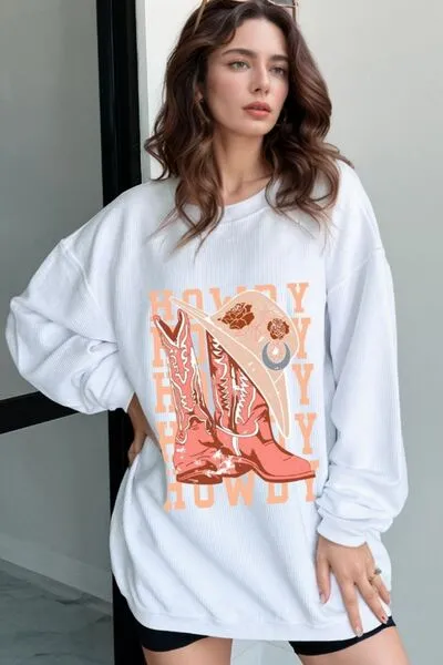 Howdy Graphic Long Sleeve Sweatshirt