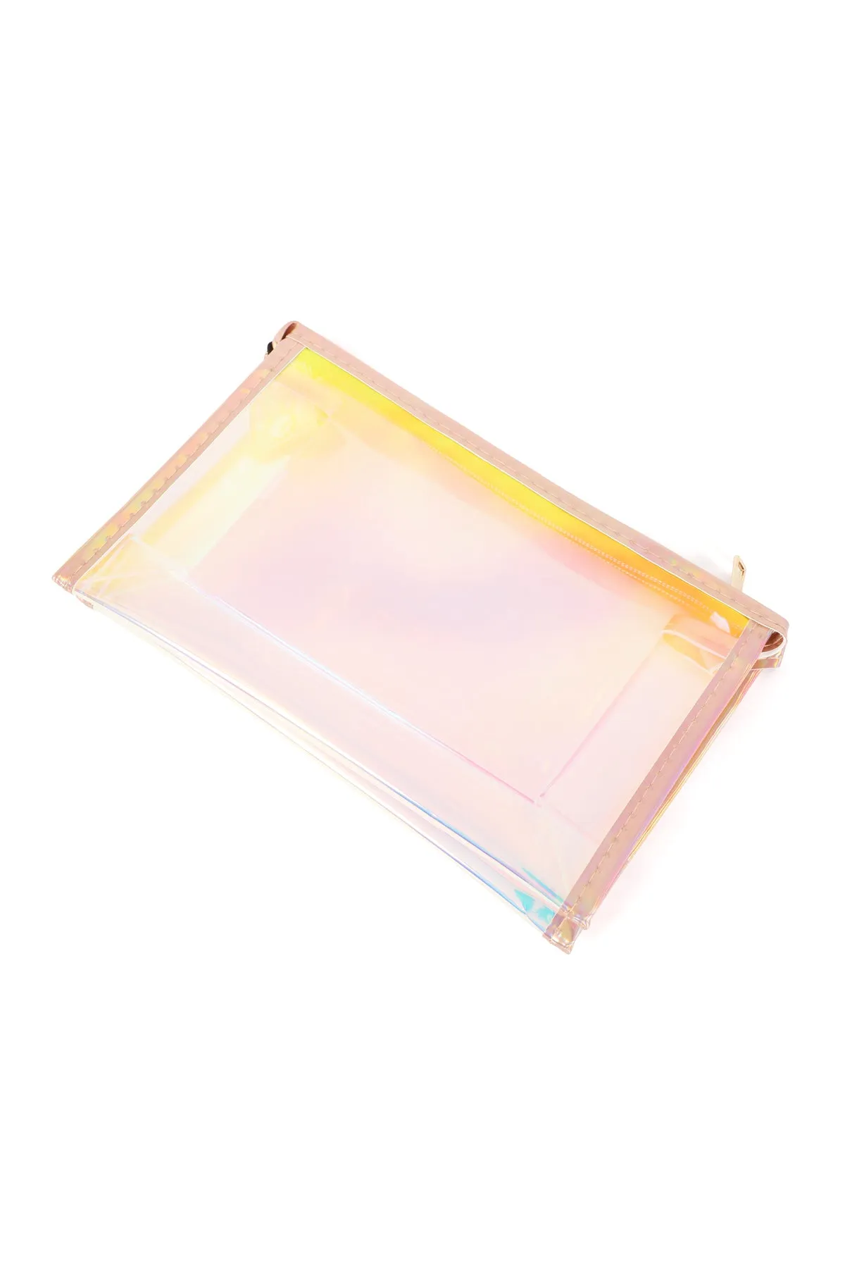IRIDESCENT HOLOGRAHIC COSMETIC POUCH