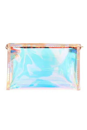 IRIDESCENT HOLOGRAHIC COSMETIC POUCH