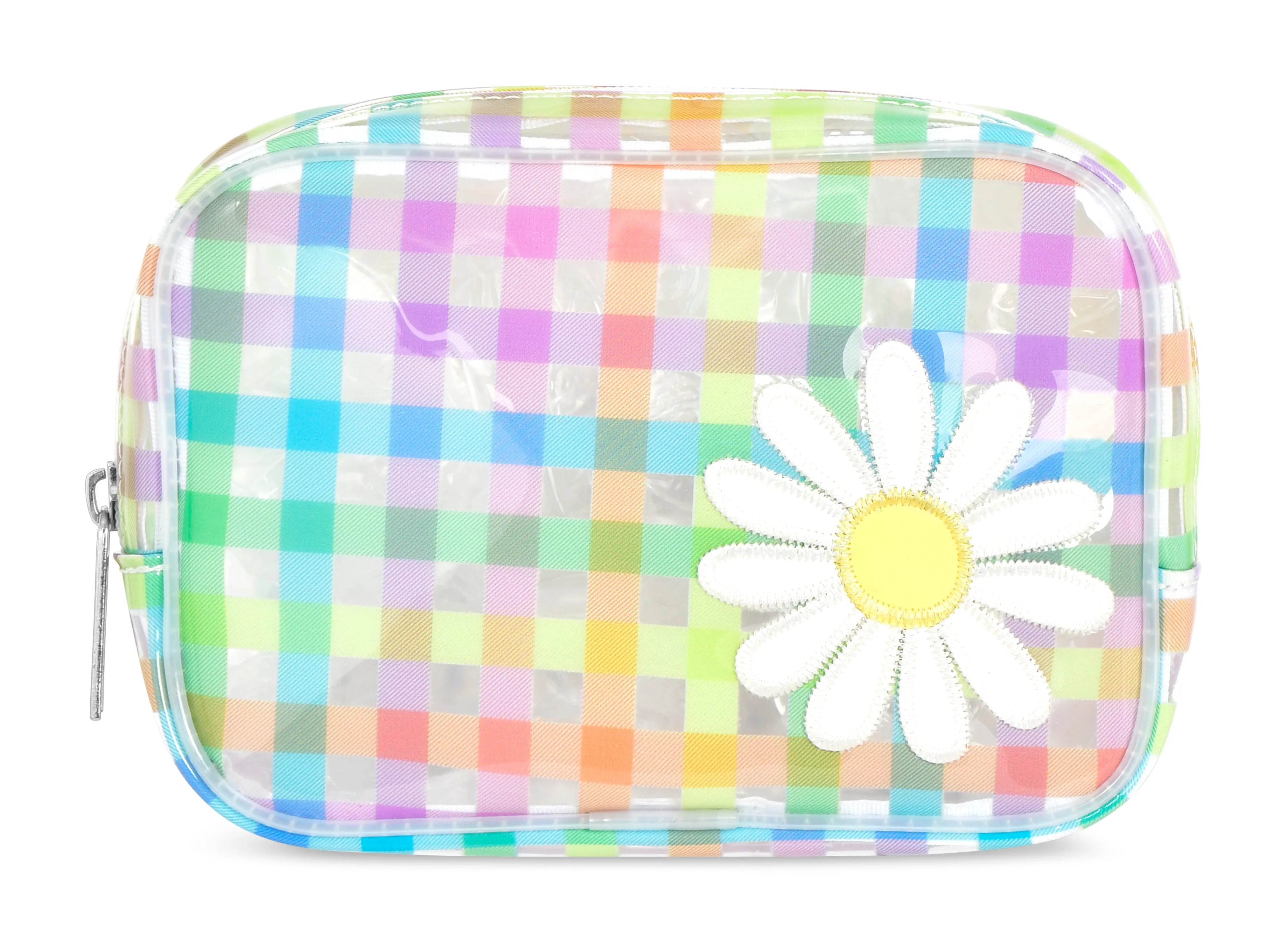 Iscream Daisy Gingham Clear Cosmetic Bag