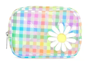 Iscream Daisy Gingham Clear Cosmetic Bag