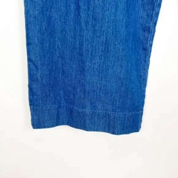 J. Peterman Wide Leg High Waisted Denim Trouser Jean Medium Wash Women's Size 12