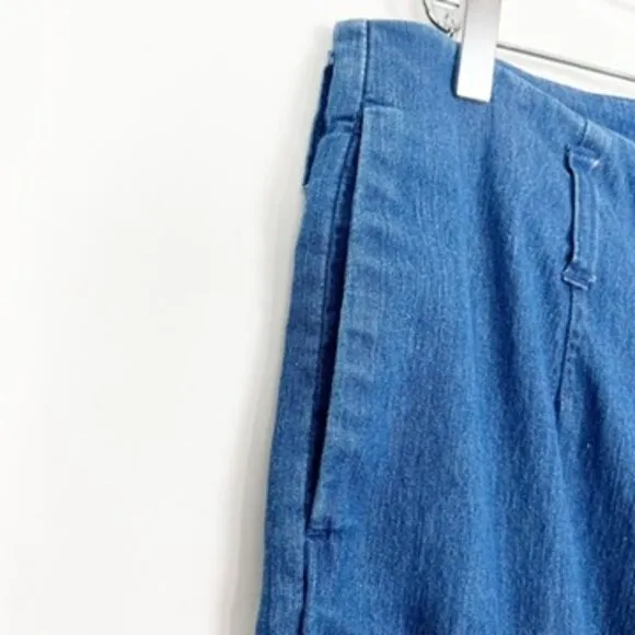 J. Peterman Wide Leg High Waisted Denim Trouser Jean Medium Wash Women's Size 12