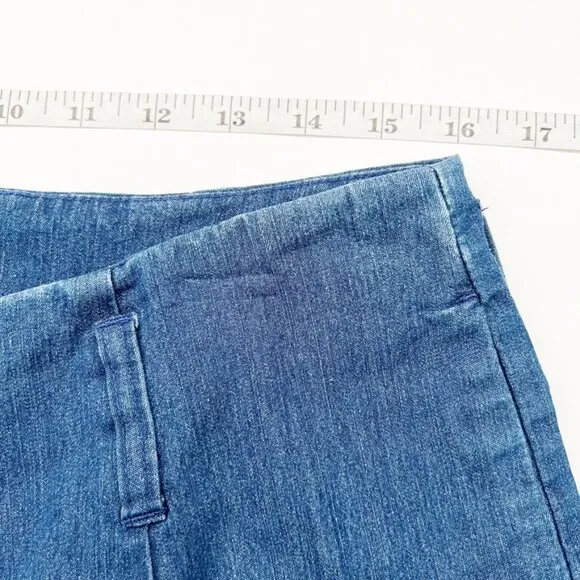 J. Peterman Wide Leg High Waisted Denim Trouser Jean Medium Wash Women's Size 12