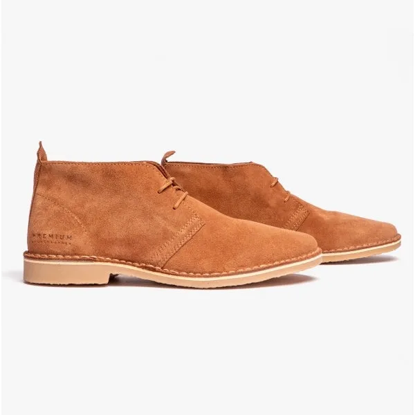 Jack & Jones GOBI Mens Desert Boots Cognac