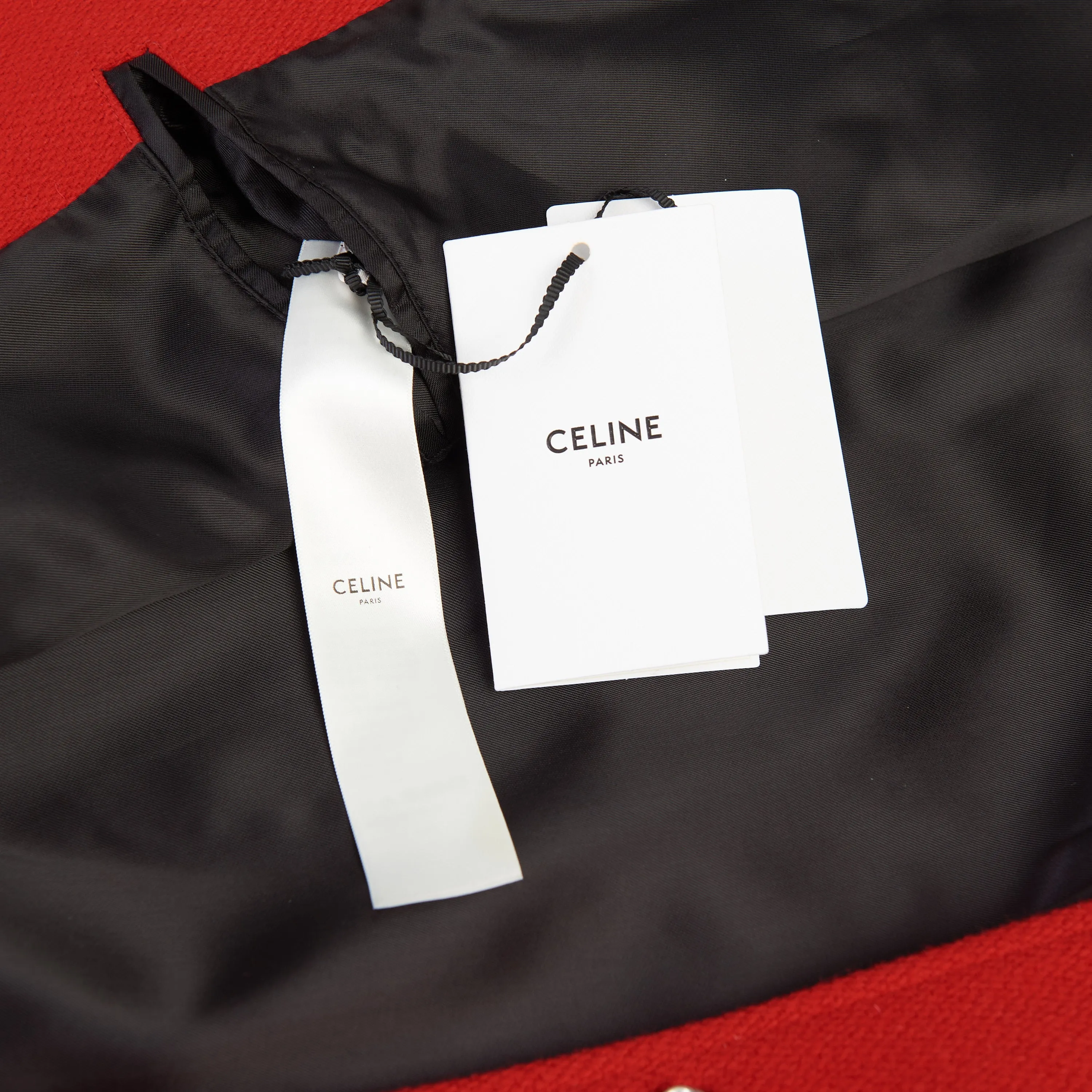 Jackson Teddy Jacket - Red Textured Wool, 'C' Patch, Leather Details