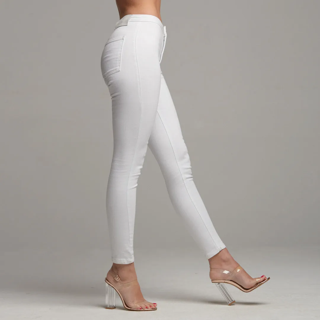 JENI PLAIN WHITE JEANS - CT058