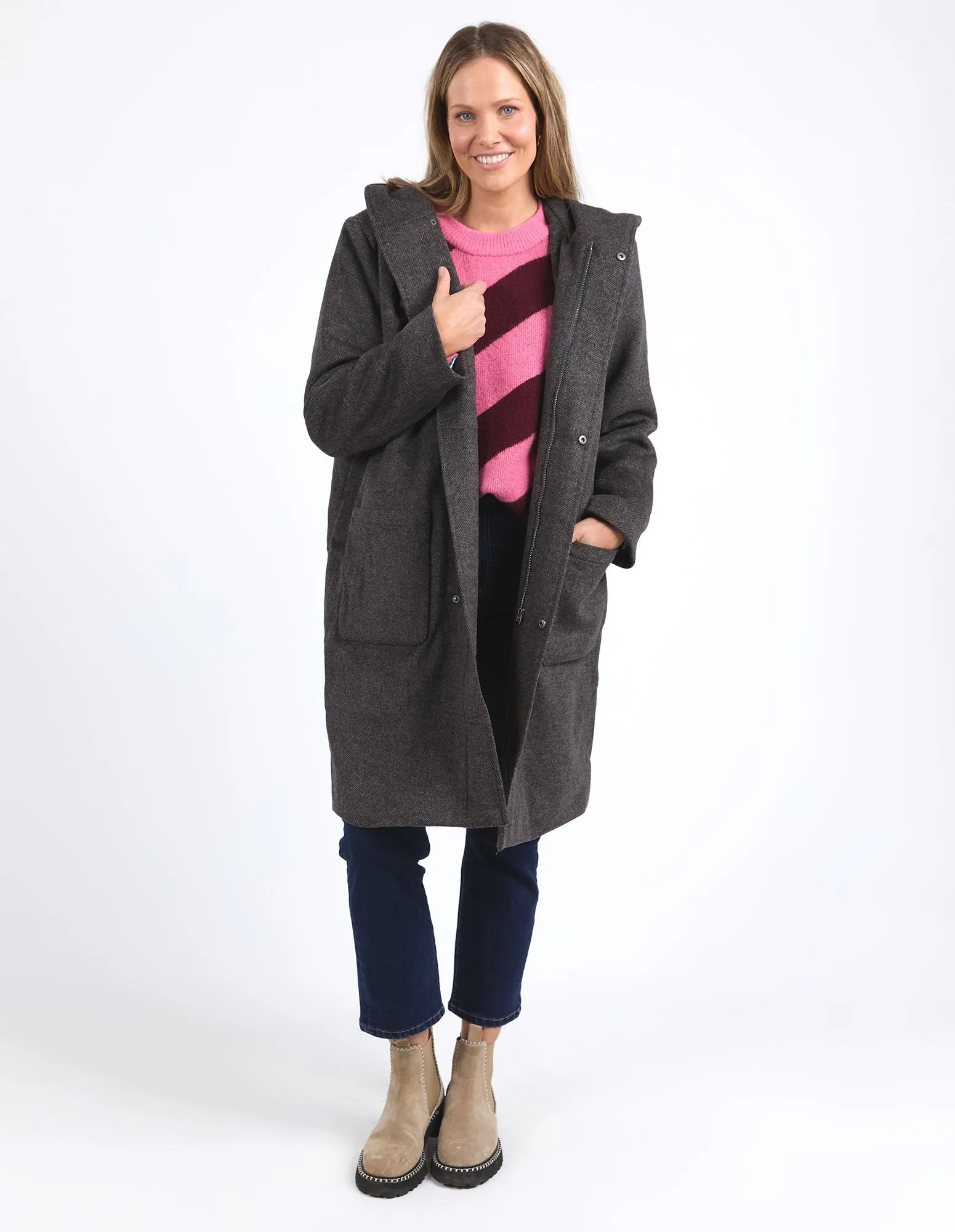 Jordan Coat - Charcoal Marle