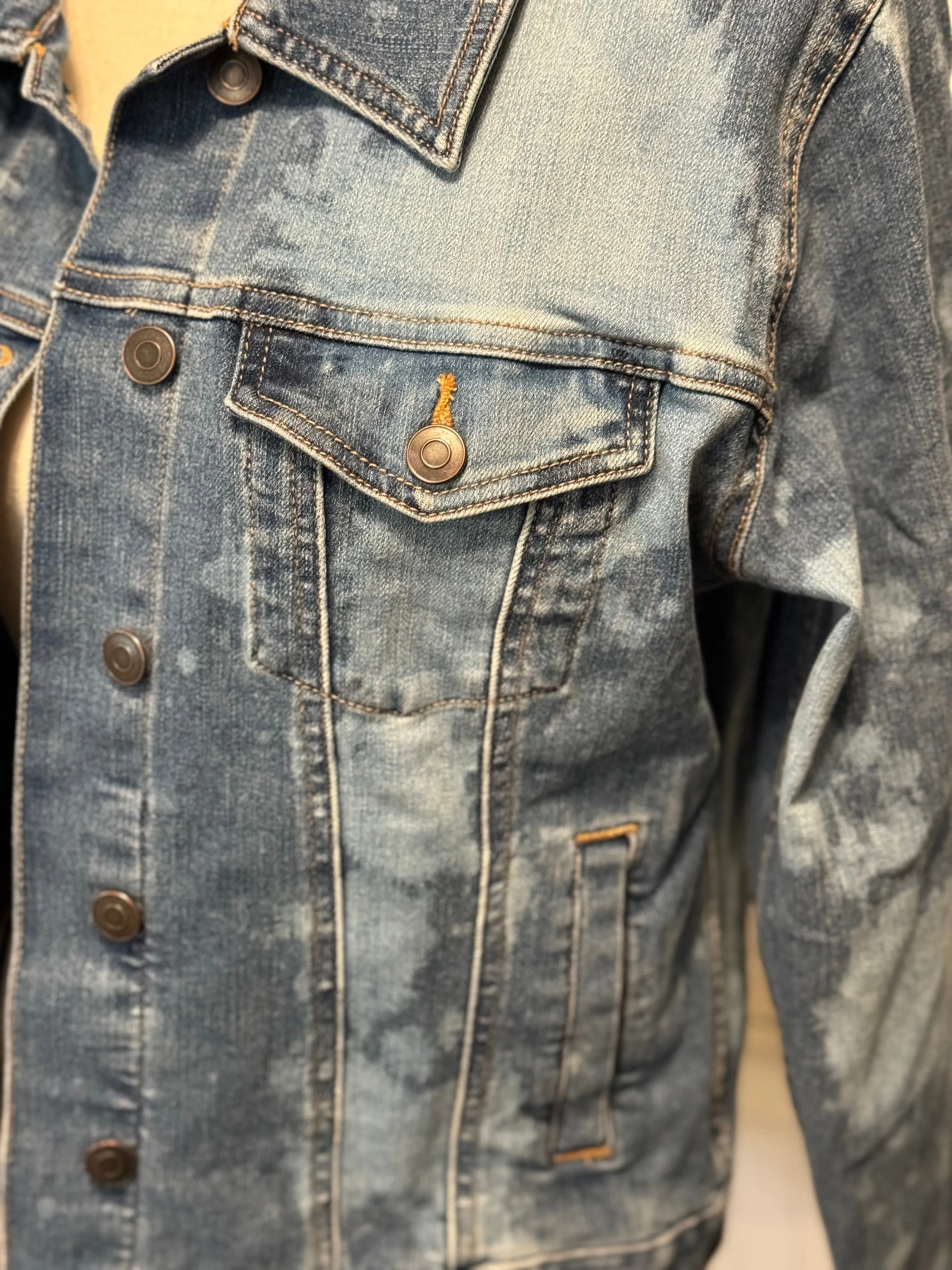 Josephine Distressed Denim Jacket ~ Women’s size Medium (8-10)