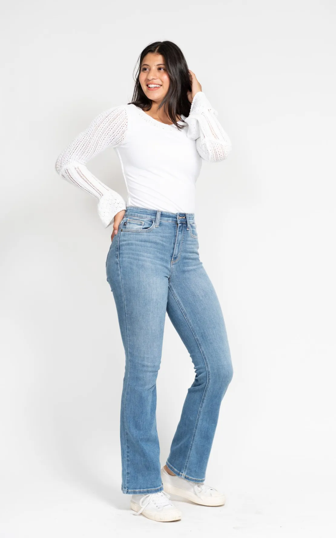 Judy Blue High Waist Contrast Wash Bootcut Jeans