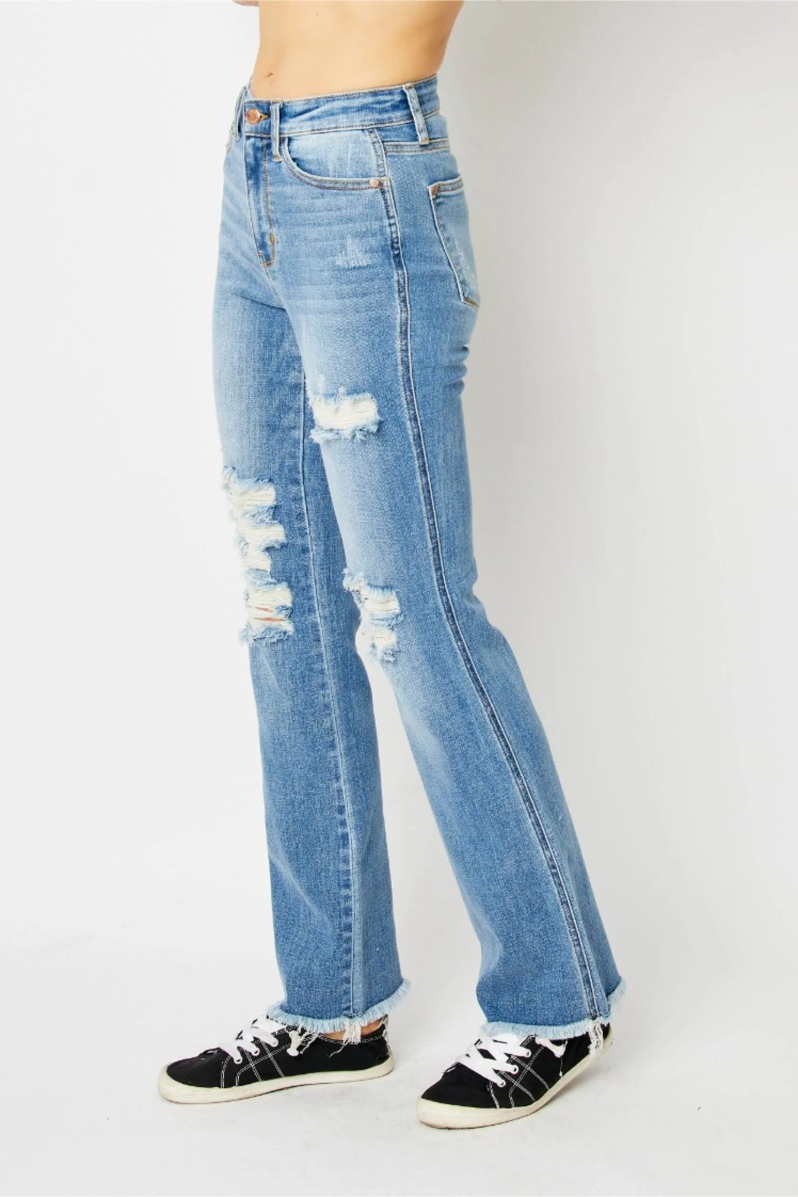 Judy Blue High Waist Destroy Frey Hem Bootcut
