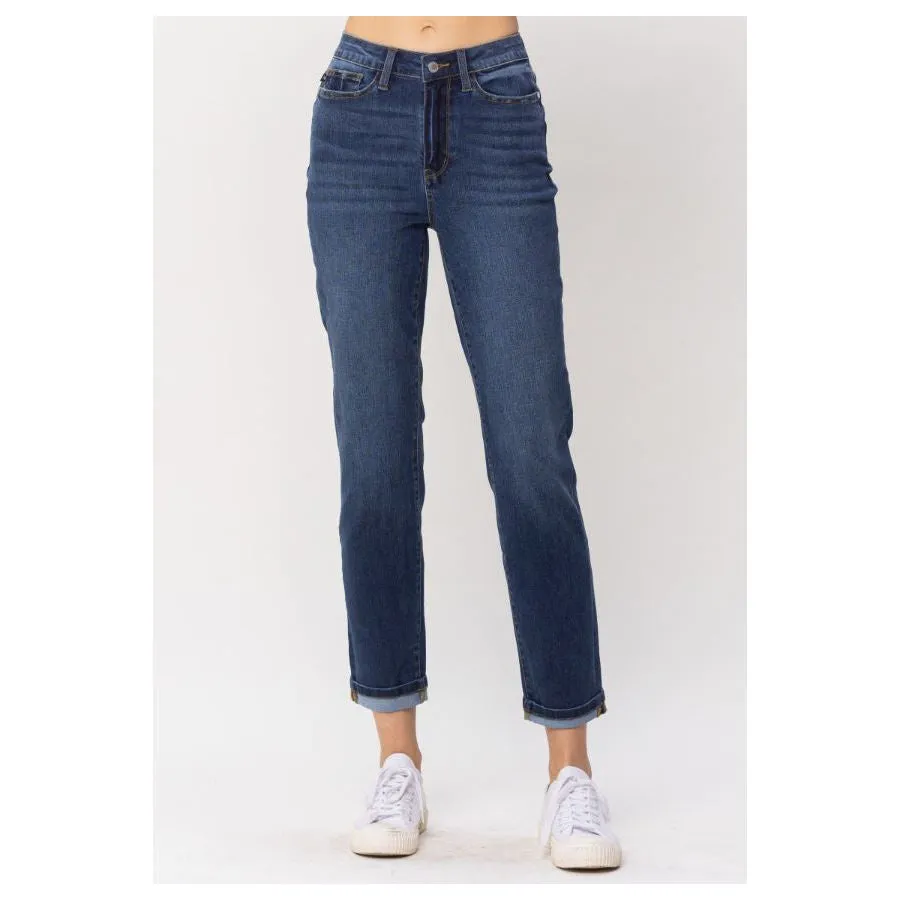 Judy Blue Sustainable Cool Boyfriend Cuffed Denim