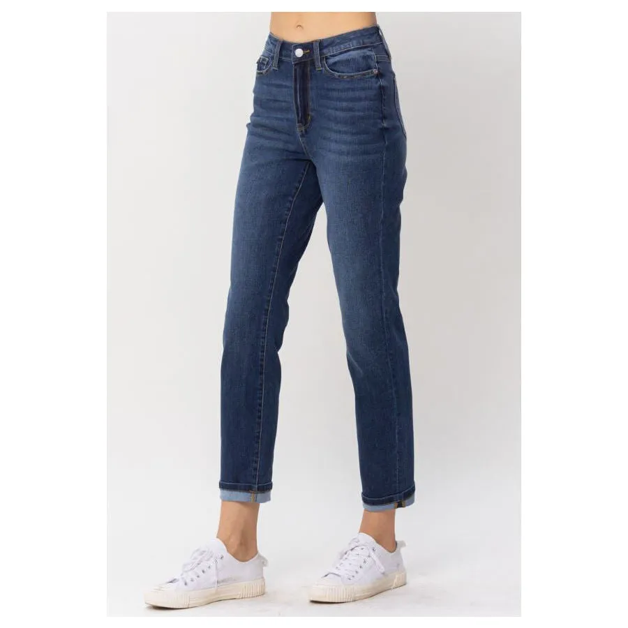 Judy Blue Sustainable Cool Boyfriend Cuffed Denim