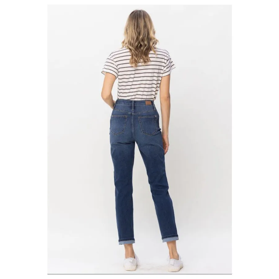 Judy Blue Sustainable Cool Boyfriend Cuffed Denim