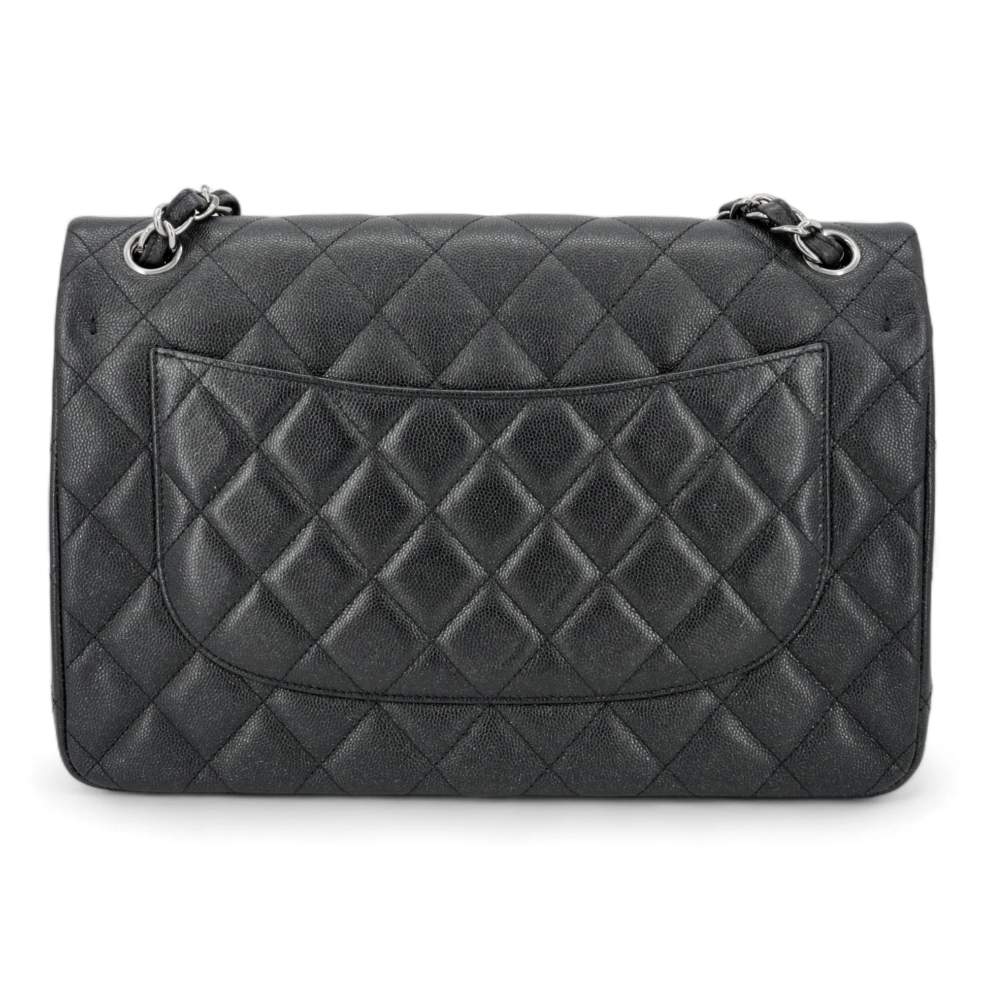 Jumbo Classic Double Flap Bag in 18C Iridescent Black Caviar