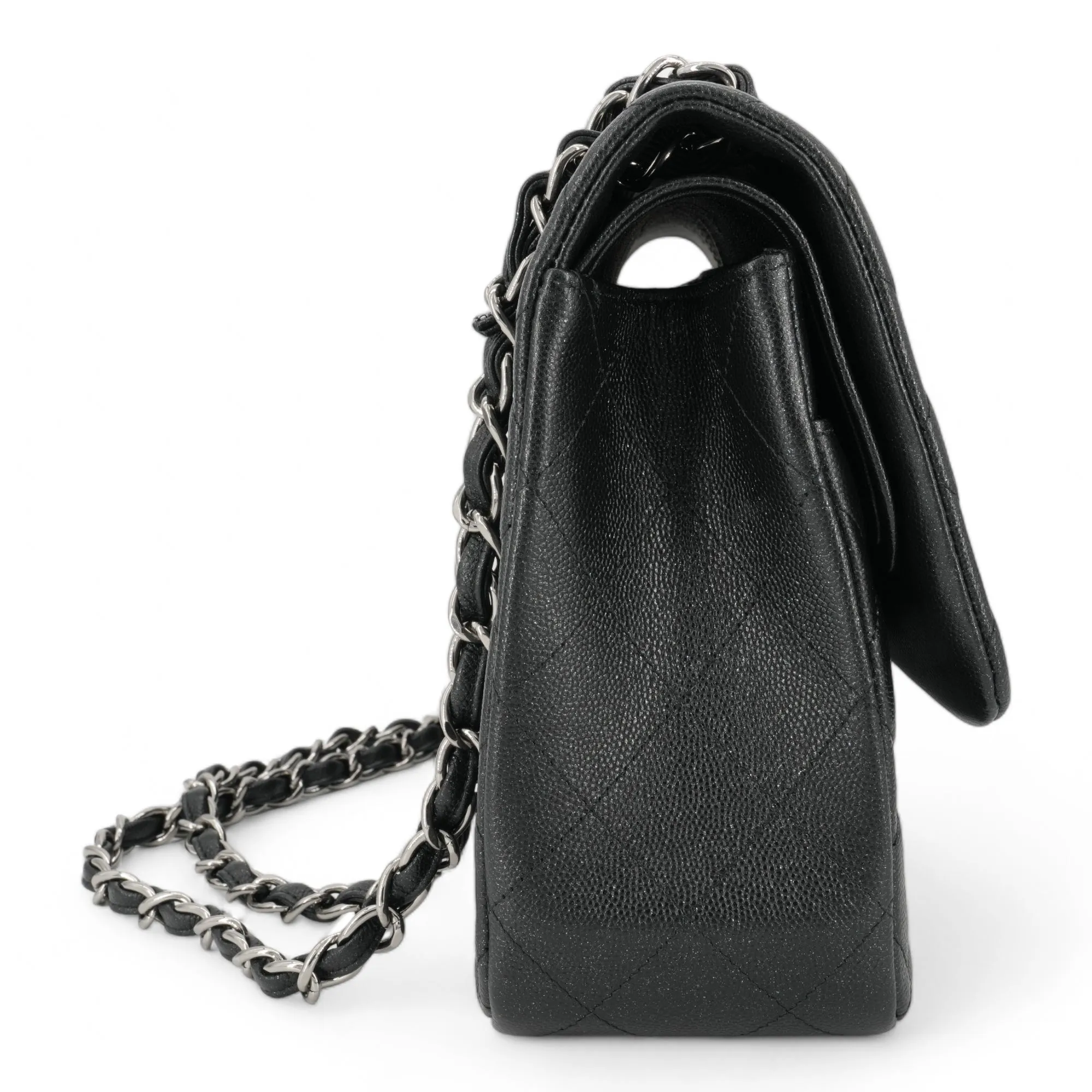 Jumbo Classic Double Flap Bag in 18C Iridescent Black Caviar