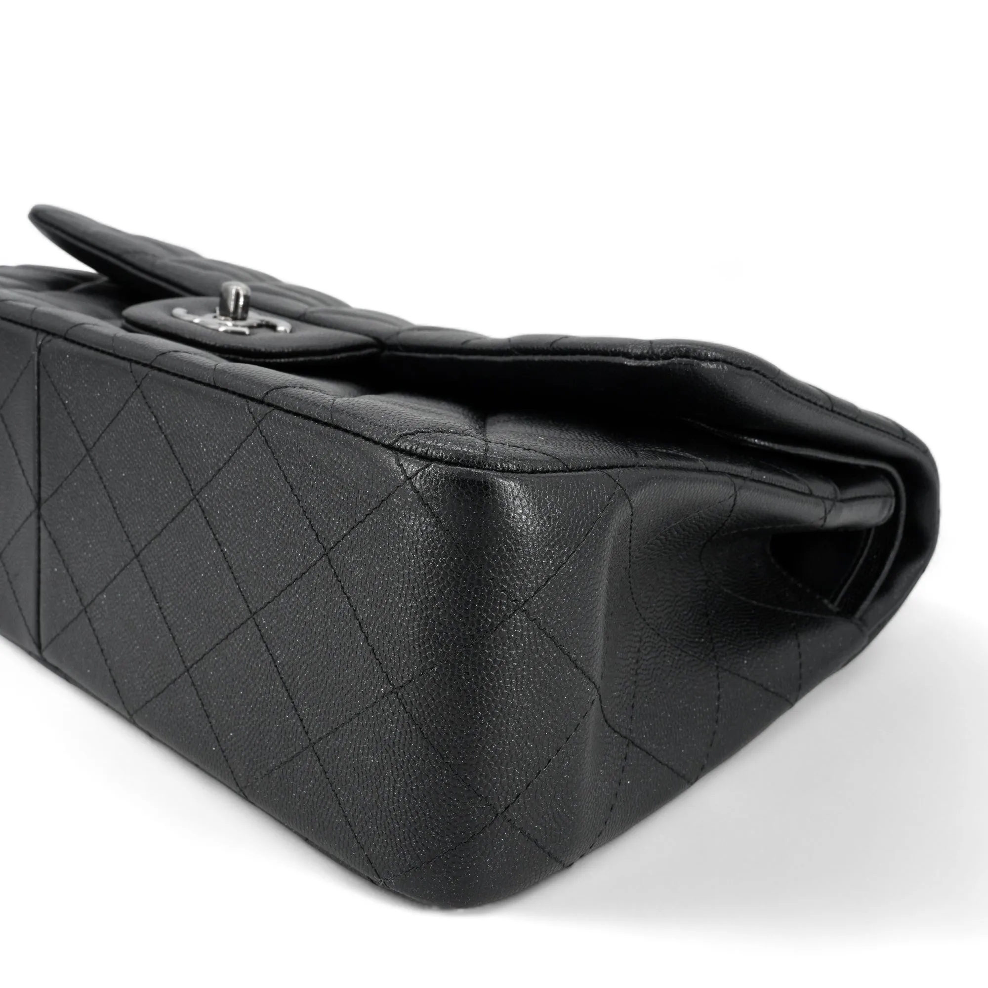 Jumbo Classic Double Flap Bag in 18C Iridescent Black Caviar