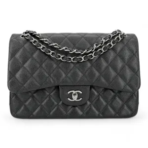 Jumbo Classic Double Flap Bag in 18C Iridescent Black Caviar