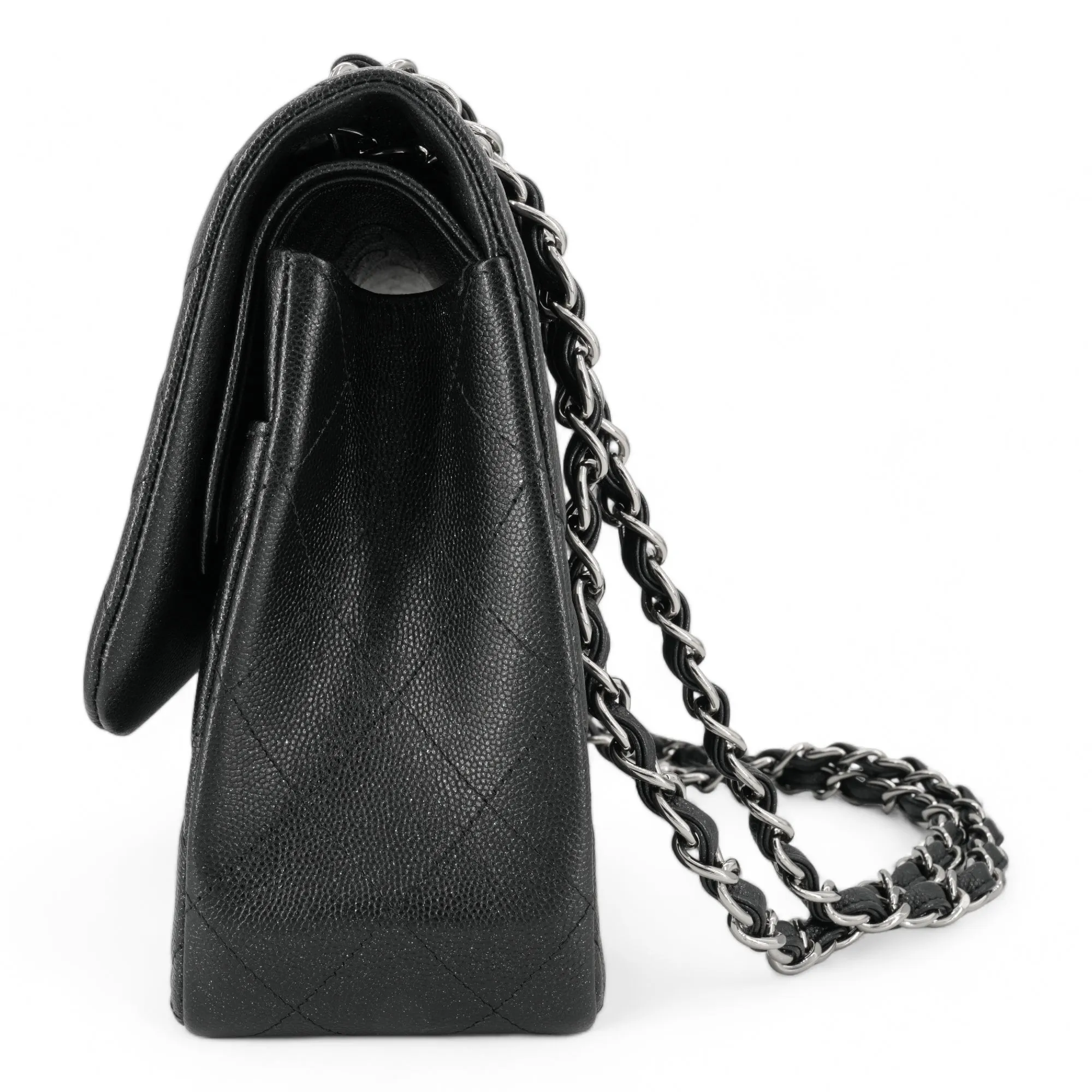 Jumbo Classic Double Flap Bag in 18C Iridescent Black Caviar