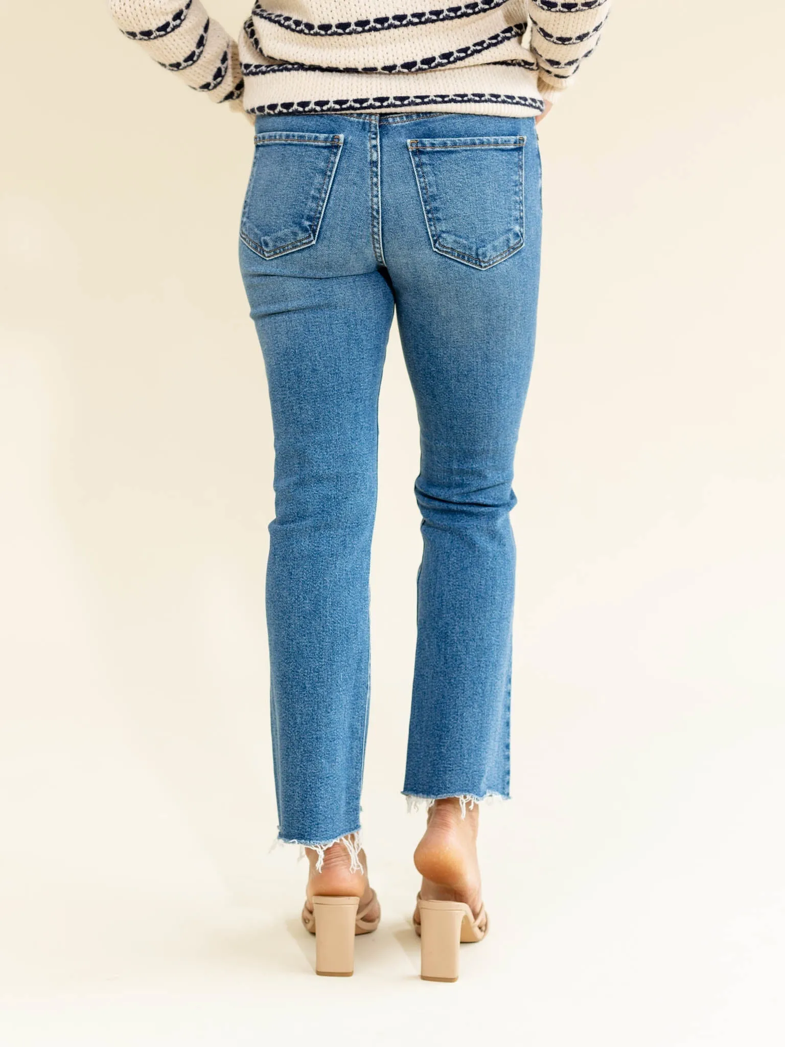 Just Black Medium Denim Vintage Cropped Flare