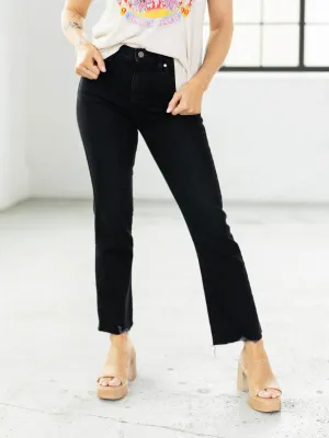 Just Black Washed Black Vintage Crop Flare