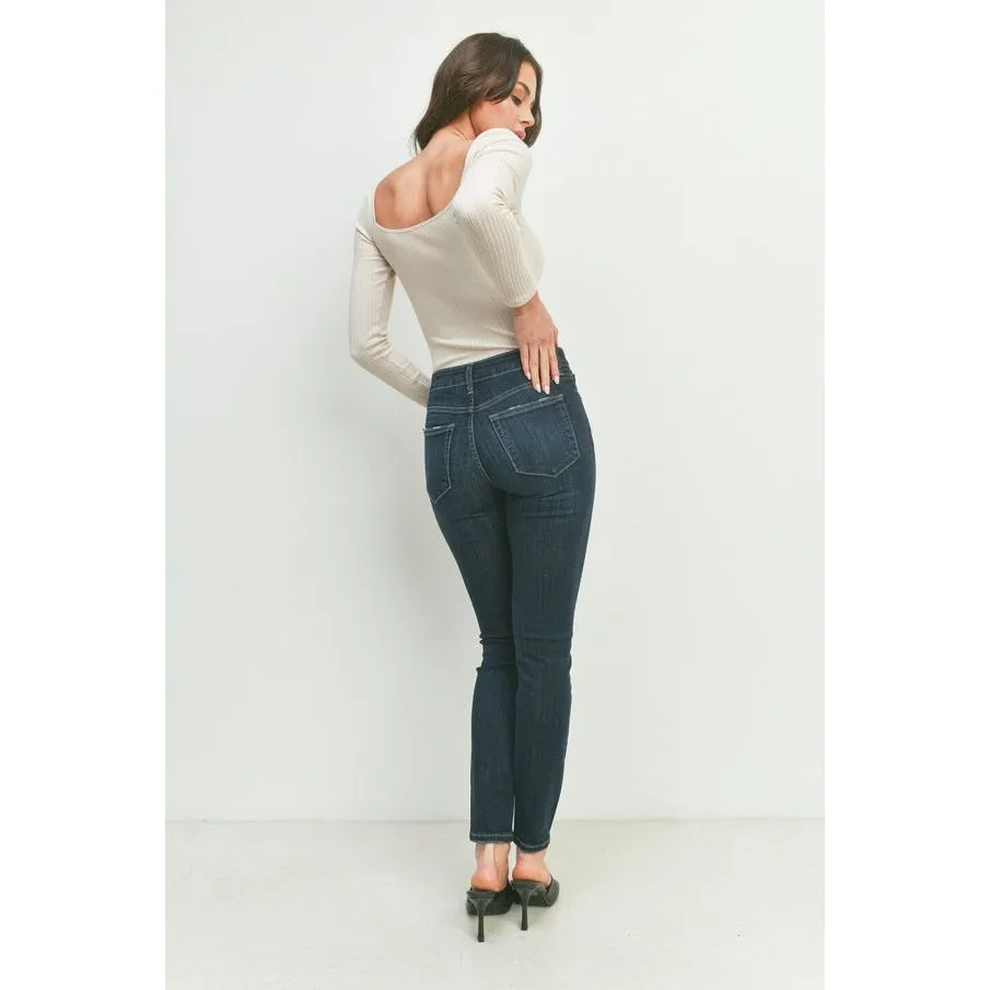 Just USA Dark Classic Super Skinny Mid Rise