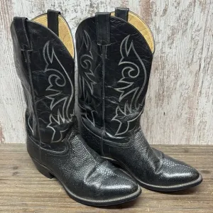 Justin Basics Black Cowboy Boots Size 10 EE