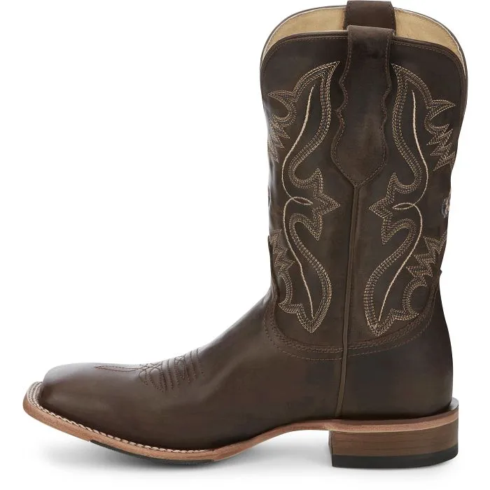 Justin Dillon Dark Expresso Cowhide Broad Square Toe Boots for Men