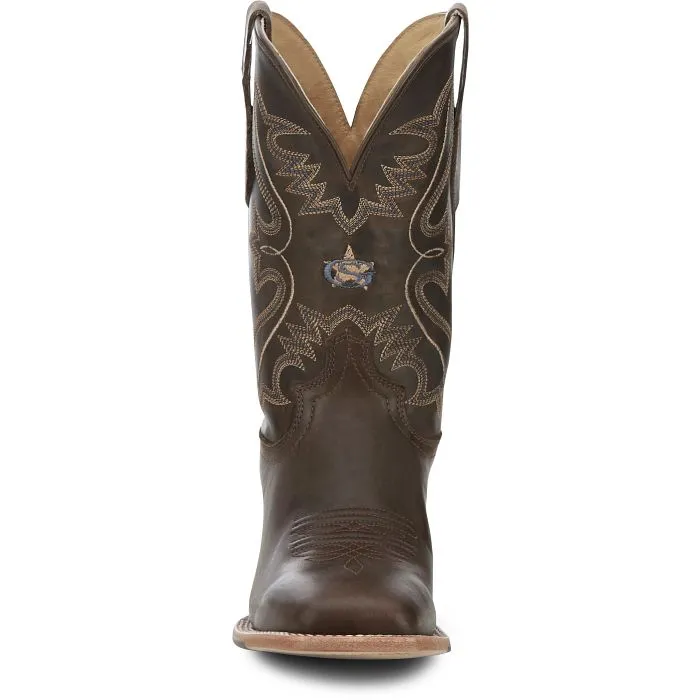 Justin Dillon Dark Expresso Cowhide Broad Square Toe Boots for Men
