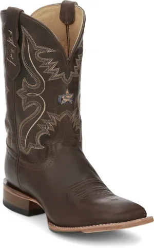 Justin Dillon Dark Expresso Cowhide Broad Square Toe Boots for Men