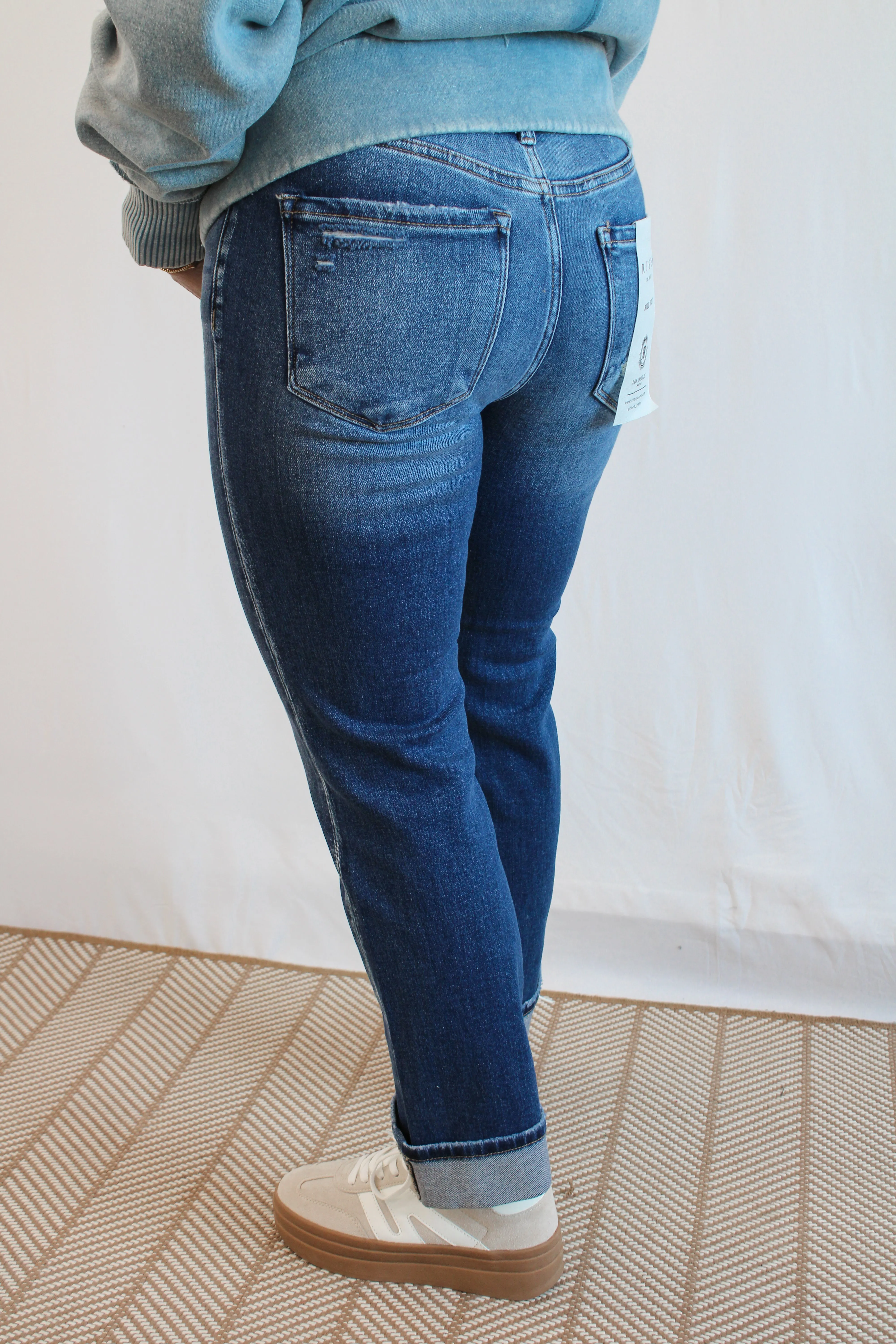 JUSTINE MID-RISE ANKLE STRAIGHT JEANS