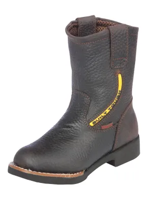 Kids - Botas Vaqueras Rodeo Clasicas de Piel Genuina para Niños 'Buffalo' - ID: 126593