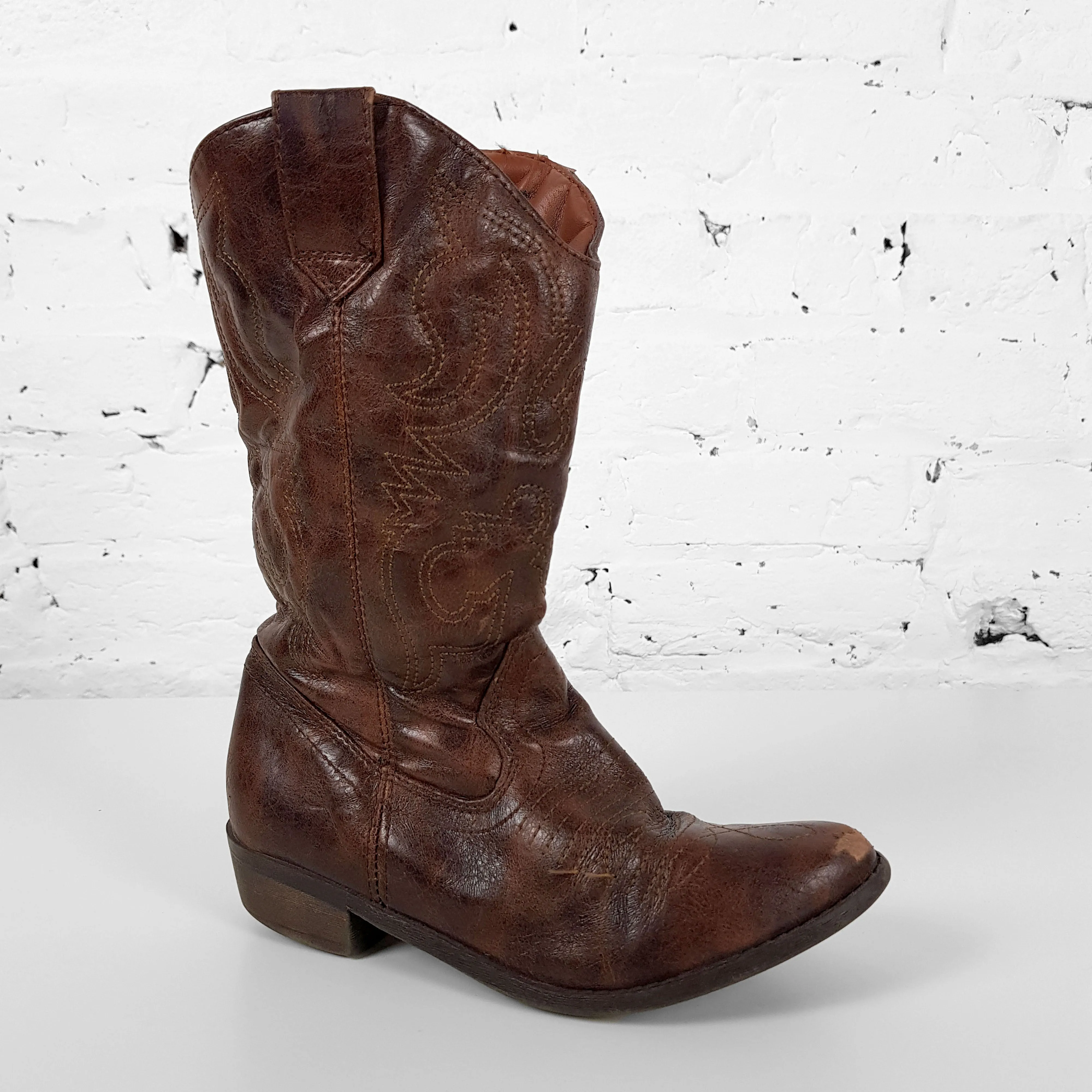 Kids Cowboy Boots - Brown - UK 2