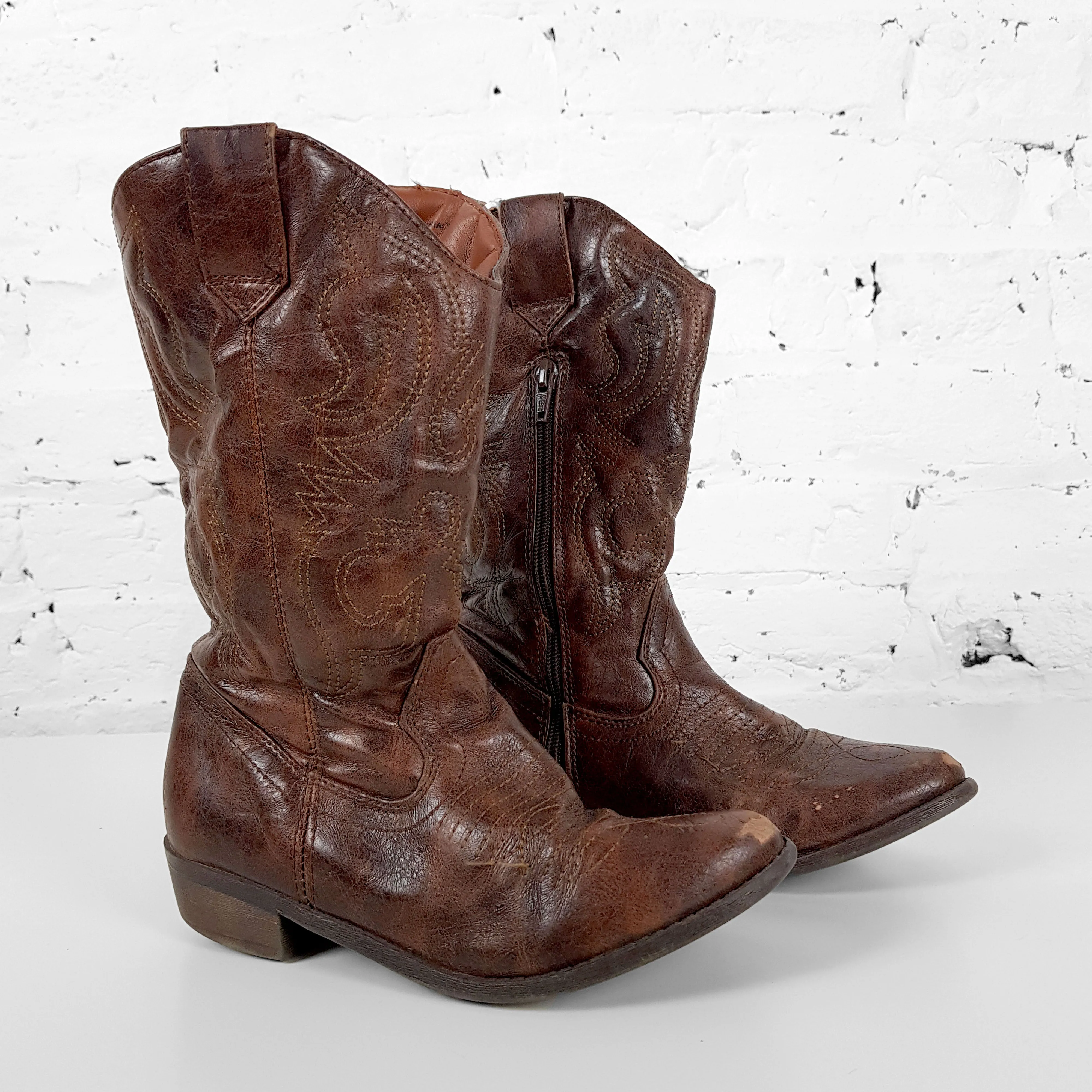 Kids Cowboy Boots - Brown - UK 2