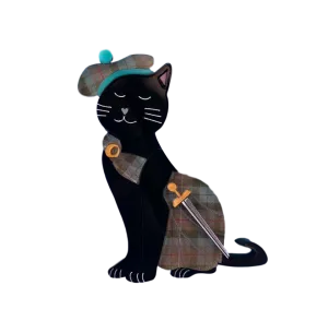 Kilted Kitty brooch