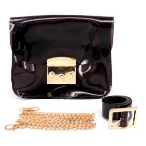 KM2852- CLEAR CHAIN CROSSBODY BAG