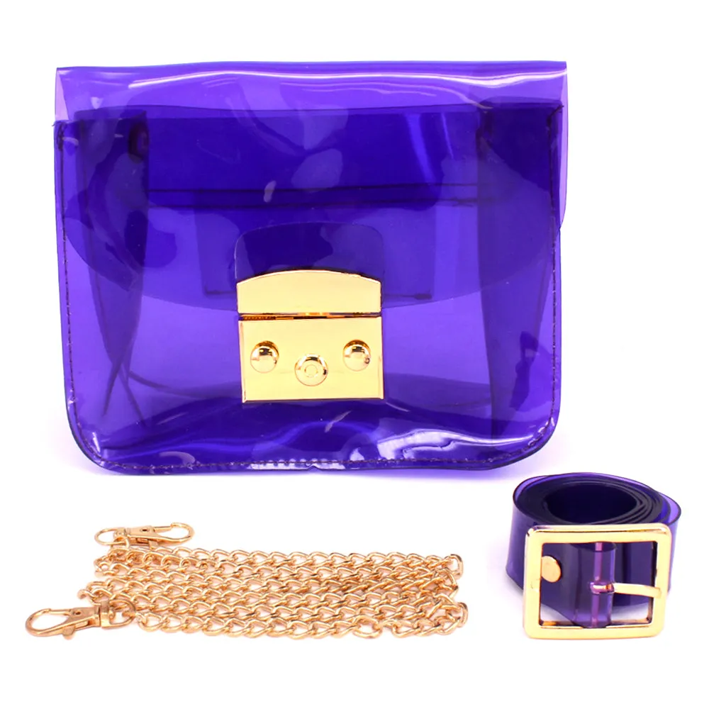 KM2852- CLEAR CHAIN CROSSBODY BAG