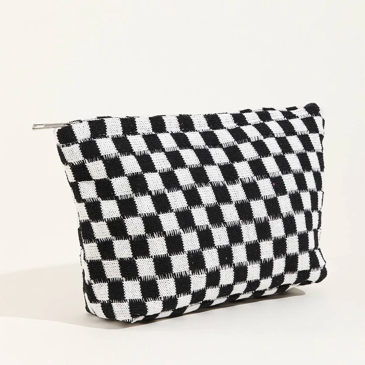 LARGE PLAID WASH BAG COSMETIC BAG_CWAB1034: Blue / (OS) 1