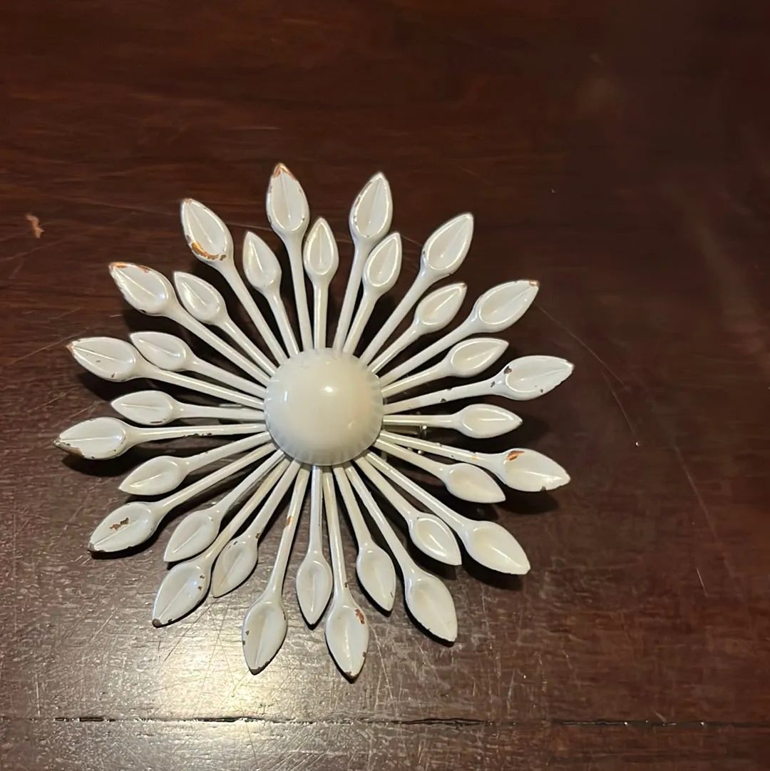 Large Vintage Enamel Flower Brooches
