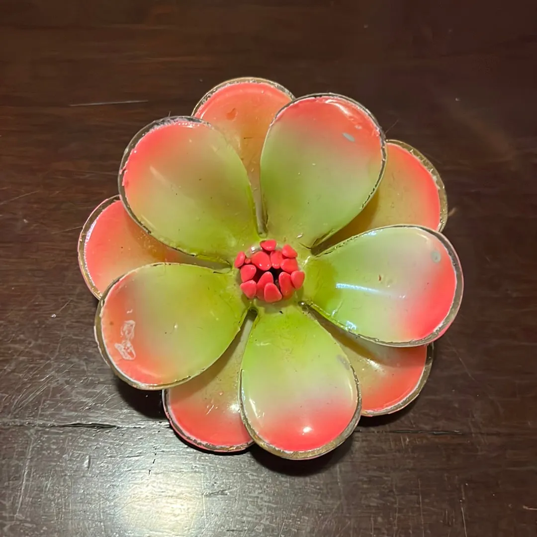 Large Vintage Enamel Flower Brooches