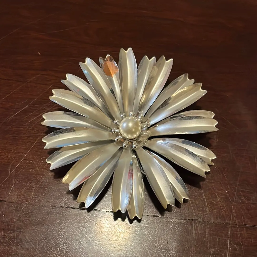 Large Vintage Enamel Flower Brooches