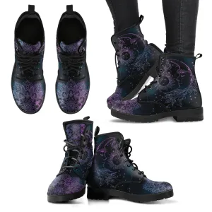 Lavender Sun Moon Mandala Women's Eco-Friendly Leather Boots
